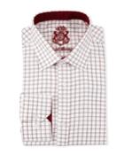 Classic-fit Herringbone-gingham Dress