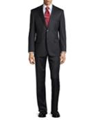 Hugo Boss Pasolini/movie Solid Wool Two-piece Suit, Dark Gray, Men's, Size: