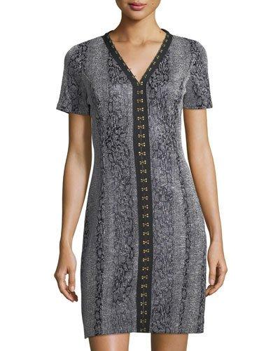 Sofia V-neck Hook-trim Dress