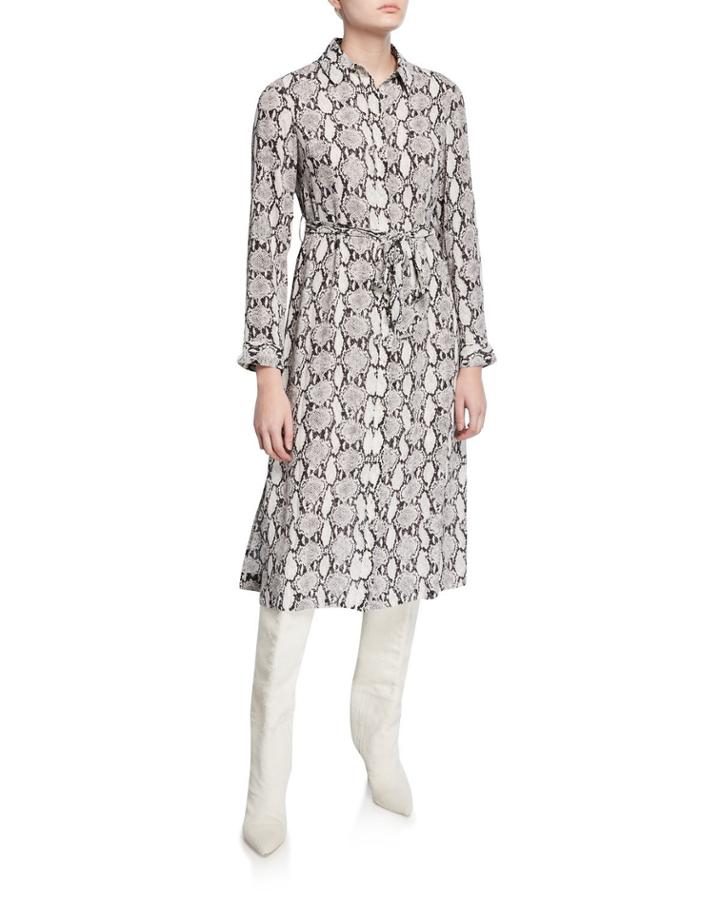 Snakeskin-print Button-down