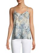 Reflected Light Silk Cami Top With Open