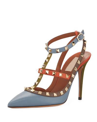 Rockstud Colorblock Patent Pump