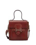 Agnes Leather Satchel Bag, Cognac