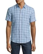 Short-sleeve Linen Gingham