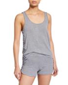 Loose Scoop-neck Tank W/ Zigzag Trim