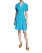 Lemon Surprise Puff-sleeve Dress
