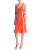 Sleeveless Side-stripe Flounce Dress