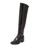 Annie Leather Knee Boot, Black