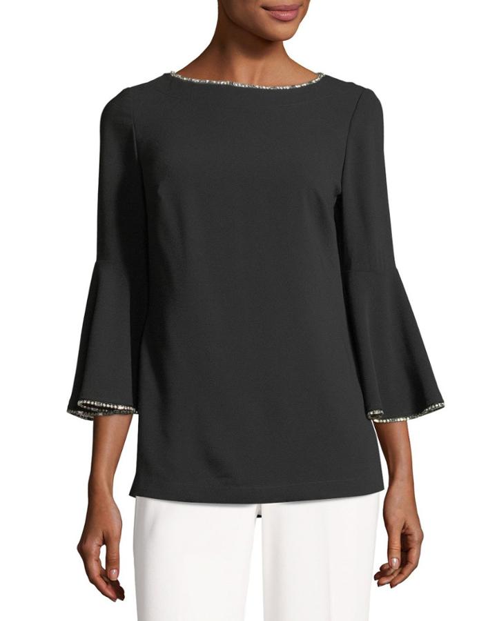 Bromely Bell-sleeve Blouse W/