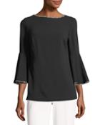 Bromely Bell-sleeve Blouse W/