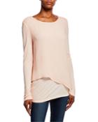 Castillo Georgette Asymmetric Long-sleeve Top