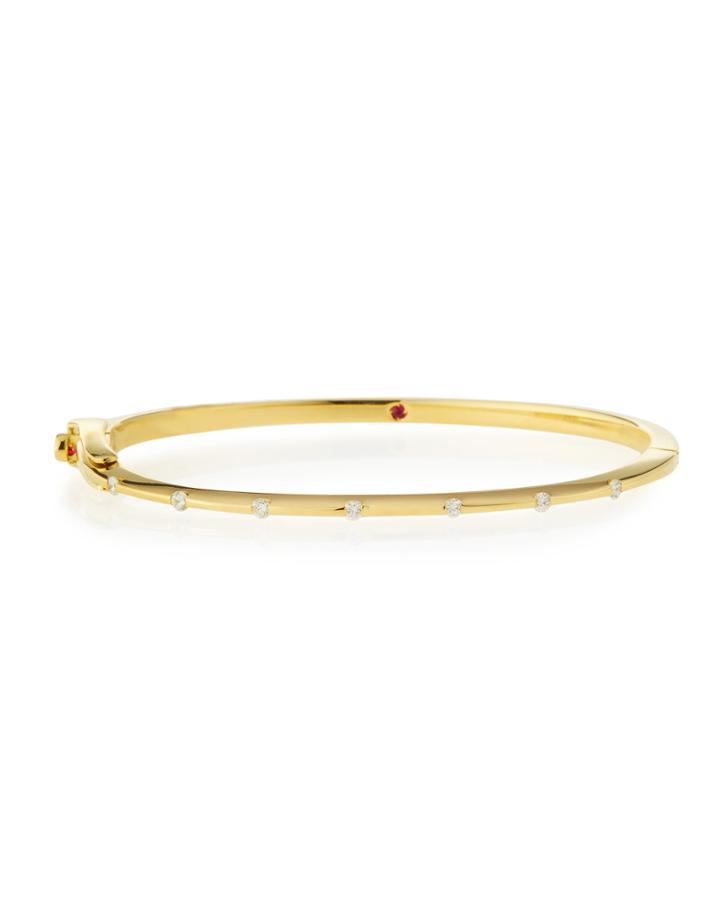 Lc Estate Jewelry Collection Estate Roberto Coin Classica Parisienne 18k Diamond Bangle Bracelet, Women's, Gold