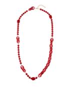 Long Acrylic Necklace, Red