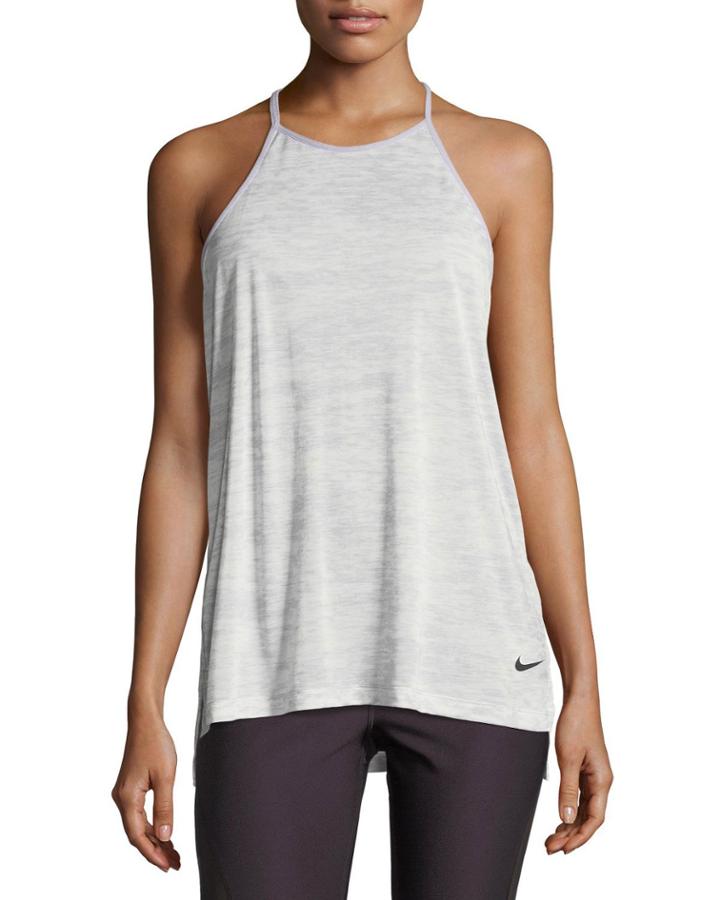 Breathe T-back Loose Training Performance Tank, Gray