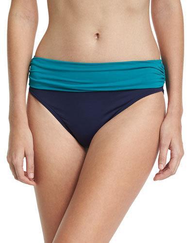 Deck Piping Fold-over Swim Bottom, Blue/green