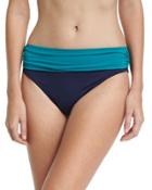 Deck Piping Fold-over Swim Bottom, Blue/green