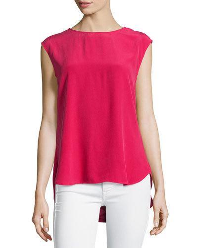 Sleeveless Cowl Blouse, Raspberry