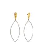 Willow 24k/18k Two-tone Marquise Geo Diamond Drop Earrings