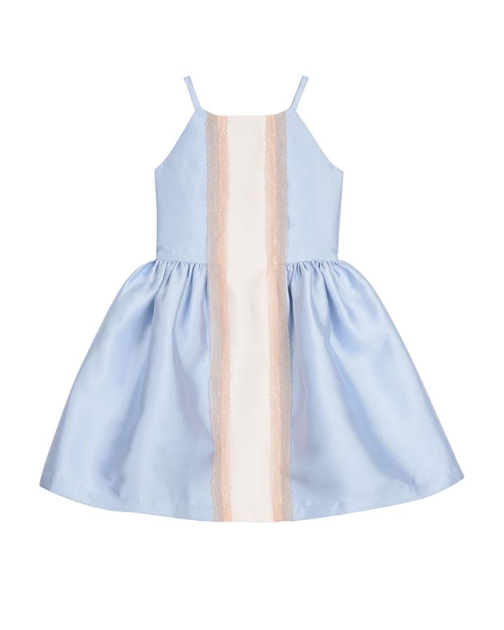 Lace Panel Fit-and-flare Dress,