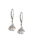14k Akoya Cultured Pearl & Diamond Drop Earrings