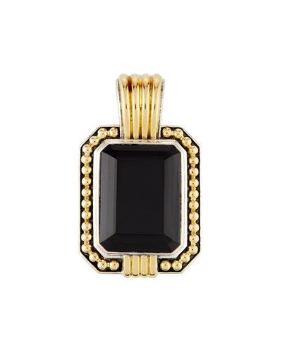 Deco Emerald-cut Black Spinel Pendant Enhancer