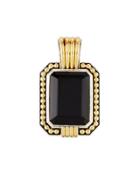 Deco Emerald-cut Black Spinel Pendant Enhancer