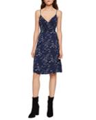 Printed Faux-wrap Sleeveless Cocktail Dress