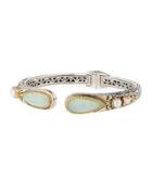 Sea Blue Agate-tip Hinge Bracelet