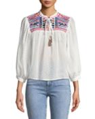 Ellie Embroidered Peasant Blouse