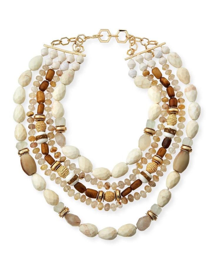 Five-strand Beaded Statement Necklace