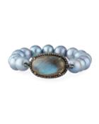 Labradorite Diamond-halo Pearl Bracelet