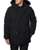 Men's Button-down Hooded Parka W/ Fox Fur Trim