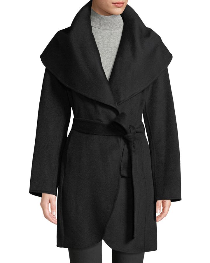 Oversized Shawl Collar Wool-wrap Coat