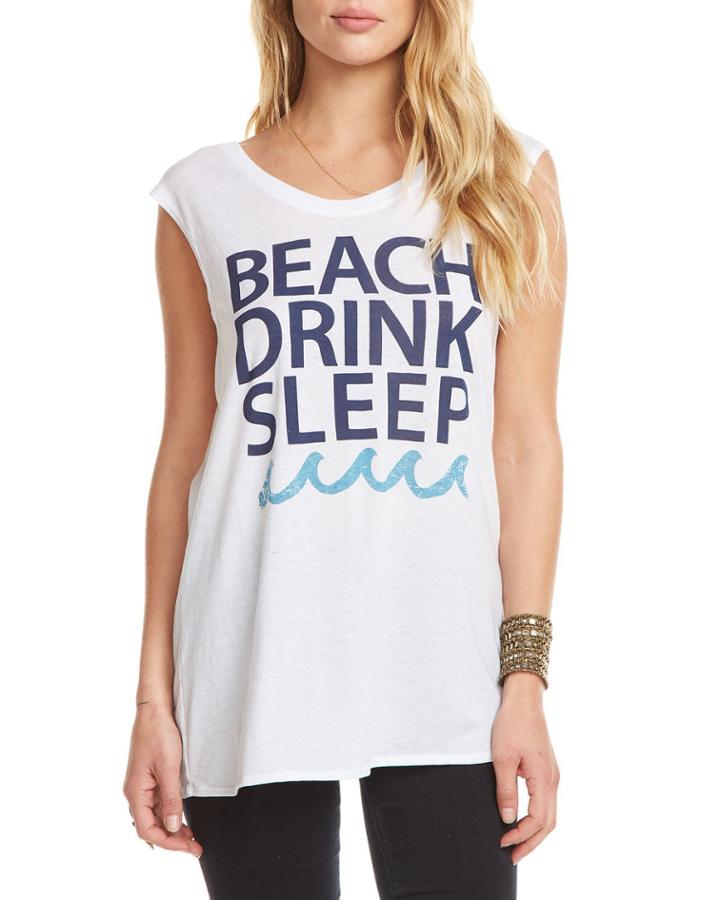 Beach Drink Sleep Slogan