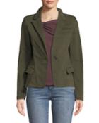 Canvas Button-front Blazer