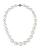 14k White Gold Drop South Sea Pearl Necklace,