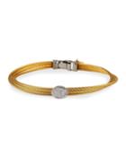 Layered Cord Bracelet W/ Diamond Pave, Gold