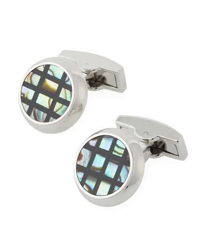 Mother-of-pearl Grid Cuff