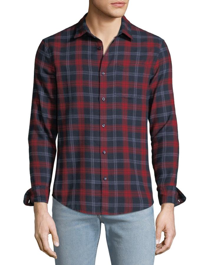 Men's Plaid Long-sleeve Woven