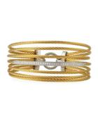 Seven-row Split Diamond Cable Bangle
