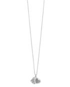 Silver Diamond Double Heart Locket Necklace