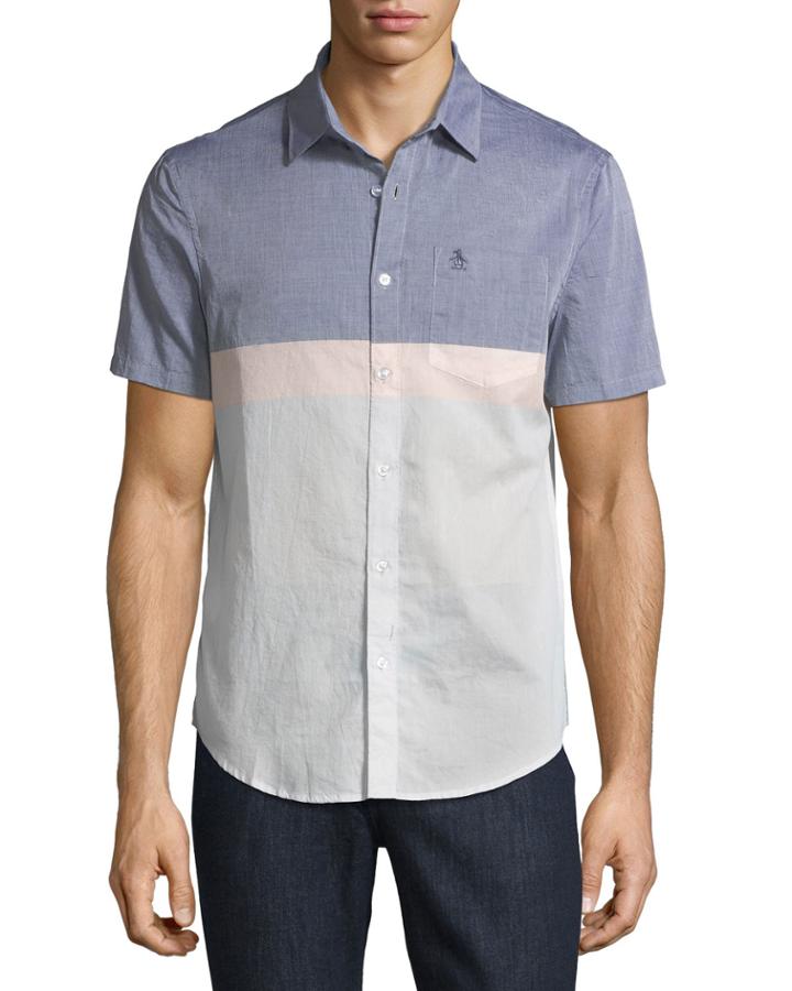 Slim-fit Short-sleeve Colorblock