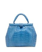 Nancy Gonzalez Crocodile Small Knotted Tote Bag, Blue, Women's, Blue I98