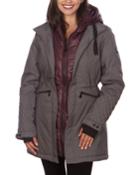 Faux 2-in-1 Soft-shell Hooded Coat
