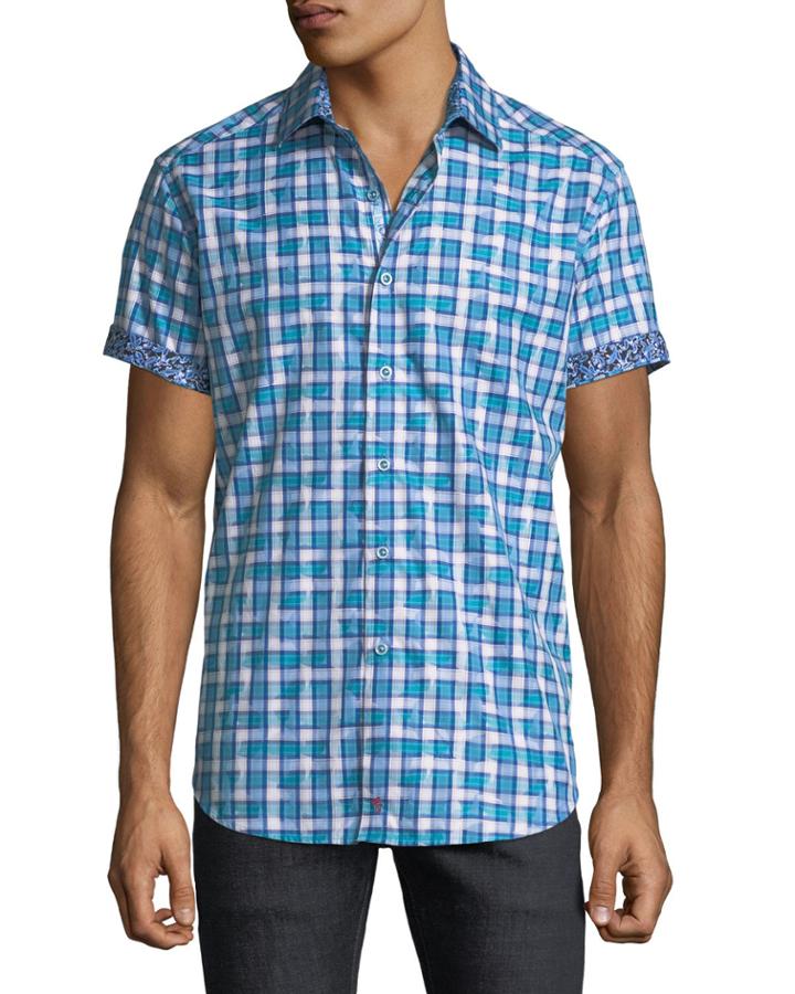 Men's Classic-fit Tangier Plaid Short-sleeve