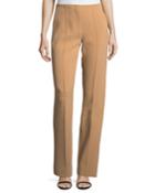 Pleated-front Wide-leg Crepe Pants