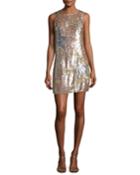 Allegra Sleeveless A-line Sequined Cocktail Dress