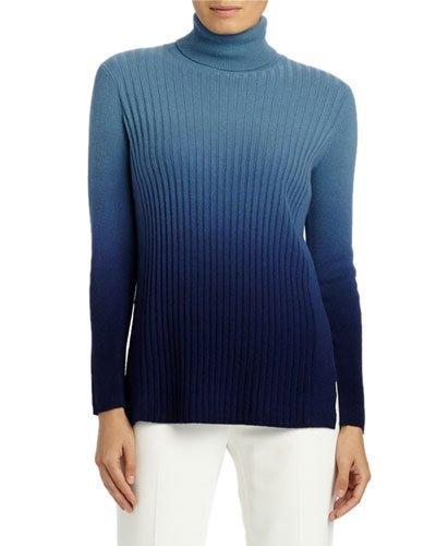 Cashmere Ombr&eacute; Ribbed Turtleneck