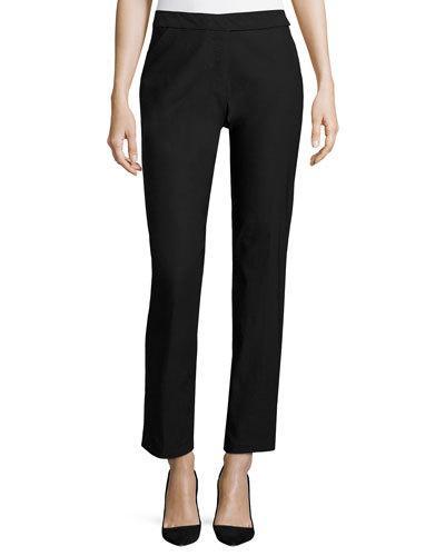 Solid Twill Pants, Black