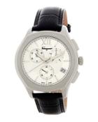 43mm Lungarno Men's Watch W/ Leather Strap,